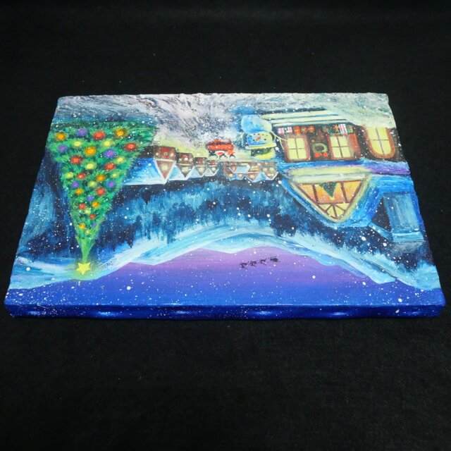 油絵【クリスマスイブの町】 | iichi 日々の暮らしを心地よくする