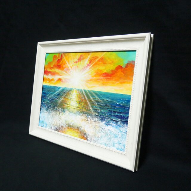 油絵【癒しの朝焼けの海】 | iichi 日々の暮らしを心地よくする