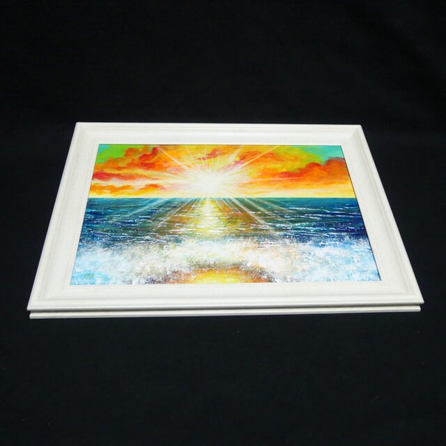 油絵【癒しの朝焼けの海】 | iichi 日々の暮らしを心地よくする