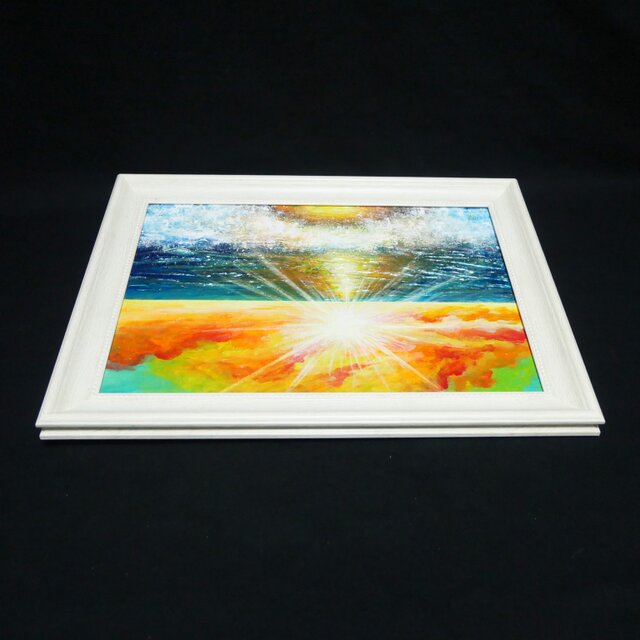 油絵【癒しの朝焼けの海】 | iichi 日々の暮らしを心地よくする