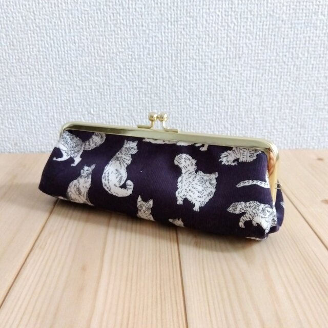 リバティ がま口ペンケース 口金16.5cm 猫 ミャオウ 514 | iichi 日々