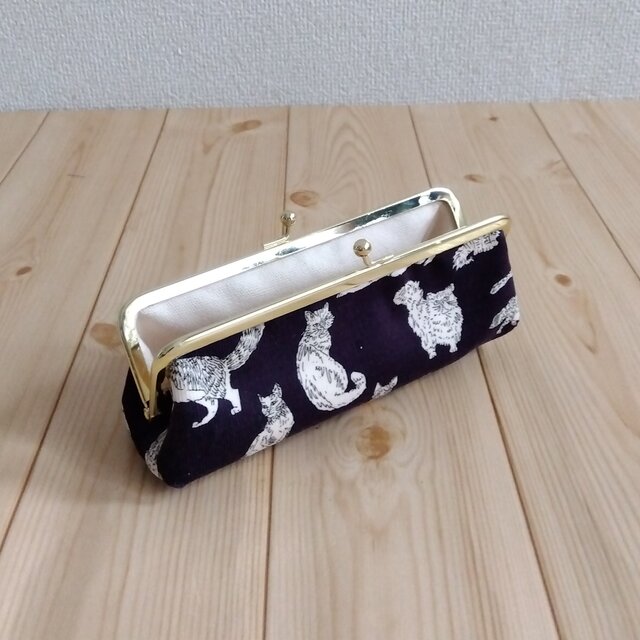リバティ がま口ペンケース 口金16.5cm 猫 ミャオウ 514 | iichi 日々