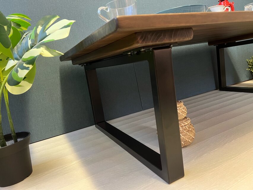 送料無料】 ローテーブル 長方形 120cm 70cm パイン こげ茶 アイアン