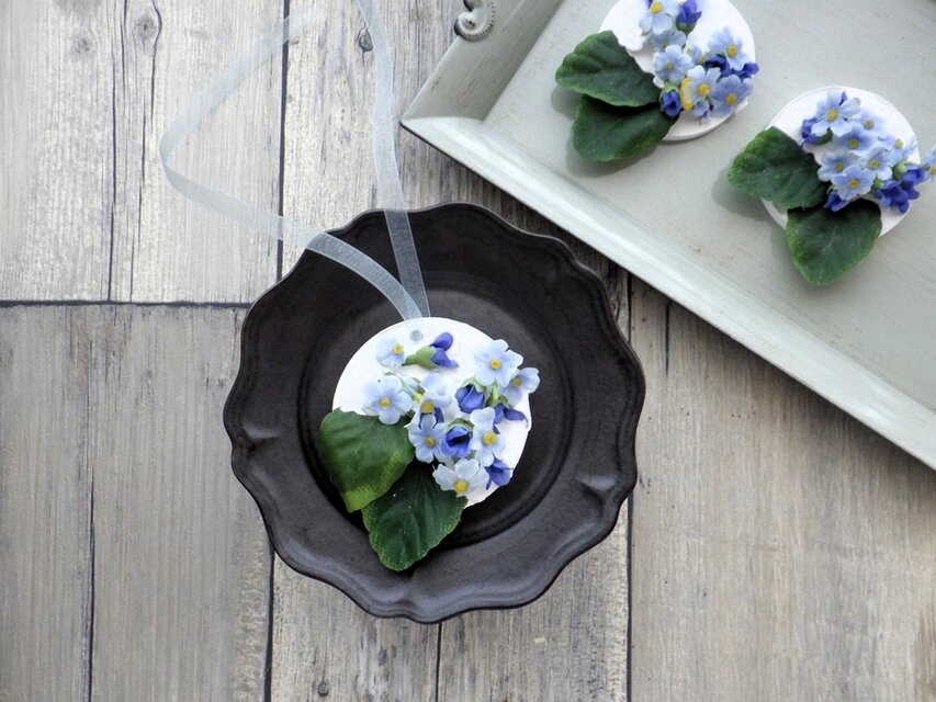 アロマストーン ■ 季節の植物のオーナメント  ■ 勿忘草 ワスレナグサ