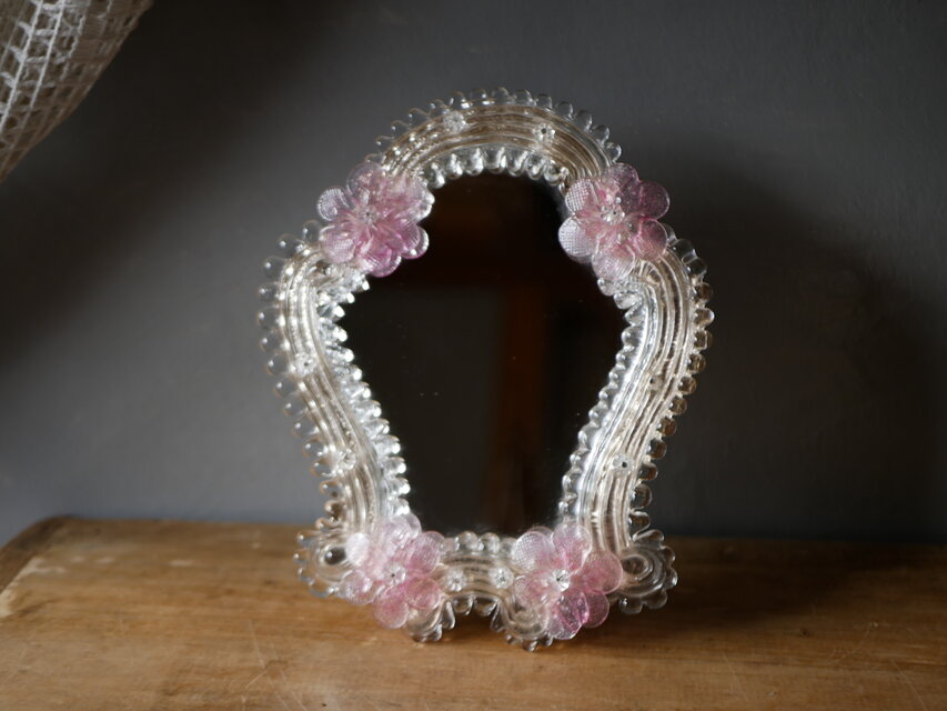 murano ムラーノガラス　スタンドミラー　アンティークのある暮らし　ブロカント