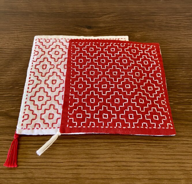 刺し子♡ふきん(急須のお座布団)