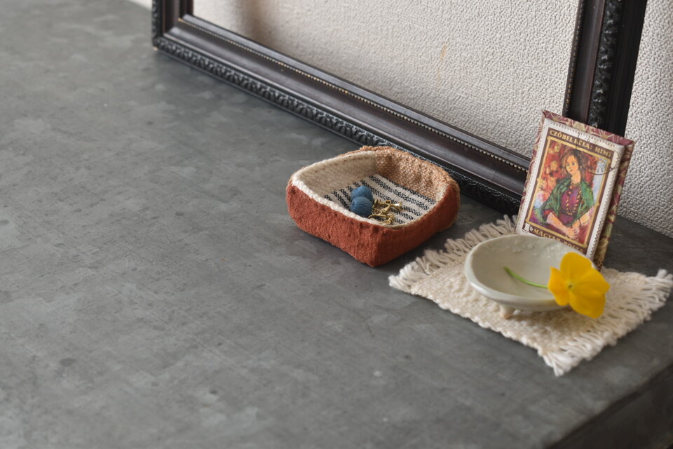 手織り布　小さなトレー(しま)