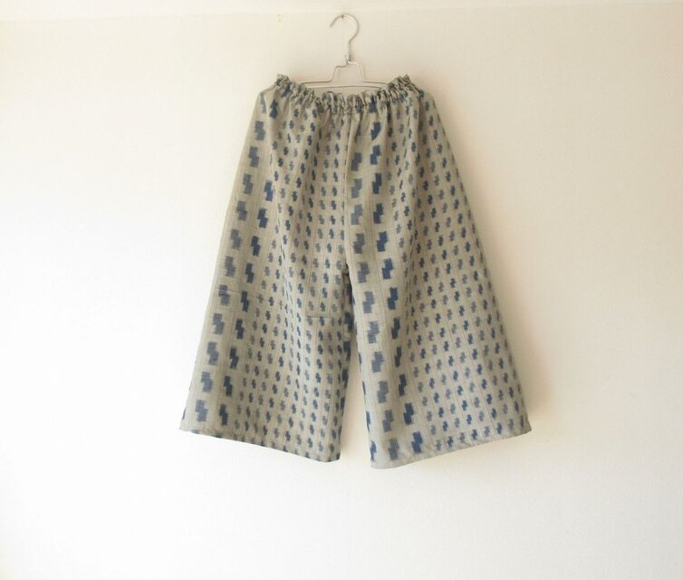☆紬着物ガウチョパ/31kg088ンツ☆グレー☆【再販】