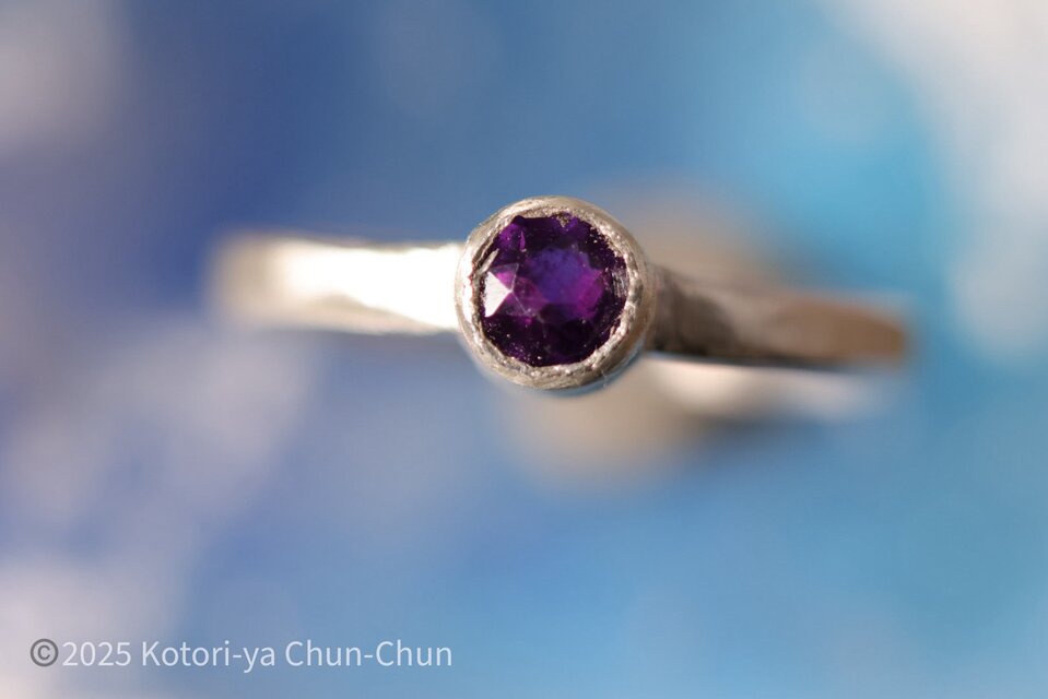【タイで厳選！】小鳥屋が一目惚れしたアラジンのアフリカ産アメシスト・シルバーリング【顛覆】