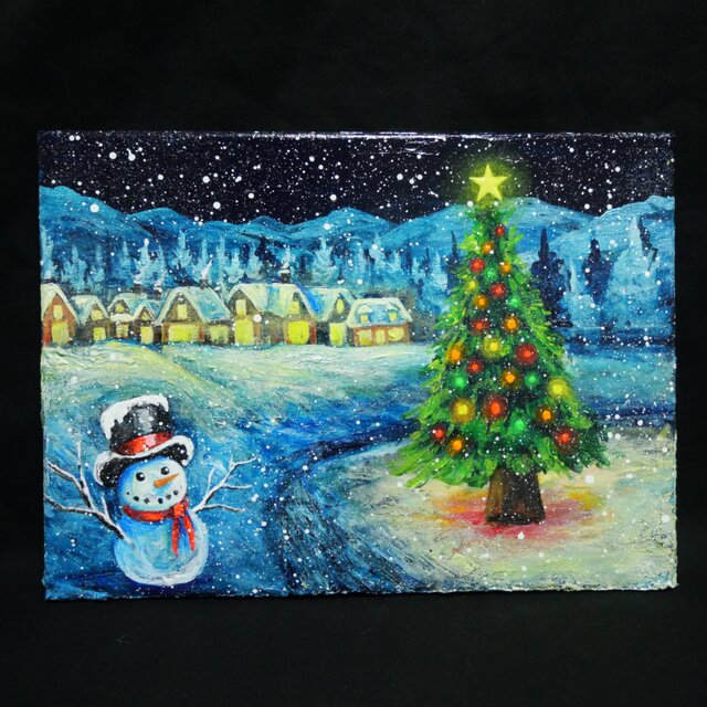 油絵 【ホワイト・クリスマス・キャロル】 | iichi 日々の暮らしを