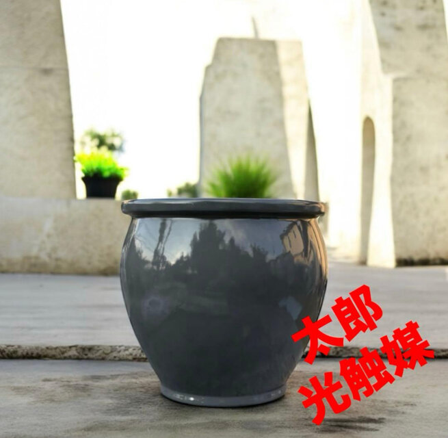 光触媒　人工観葉植物　ウォールグリーン　フェイクグリーン　8寸白ツボ　鉢カバー