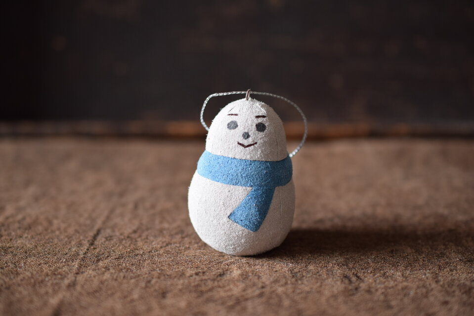 革オーナメント　雪だるま