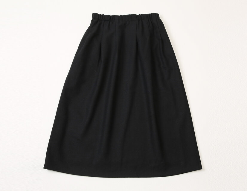 528タックギャザースカート(ウールエターミン黒) | iichi 日々の暮らし