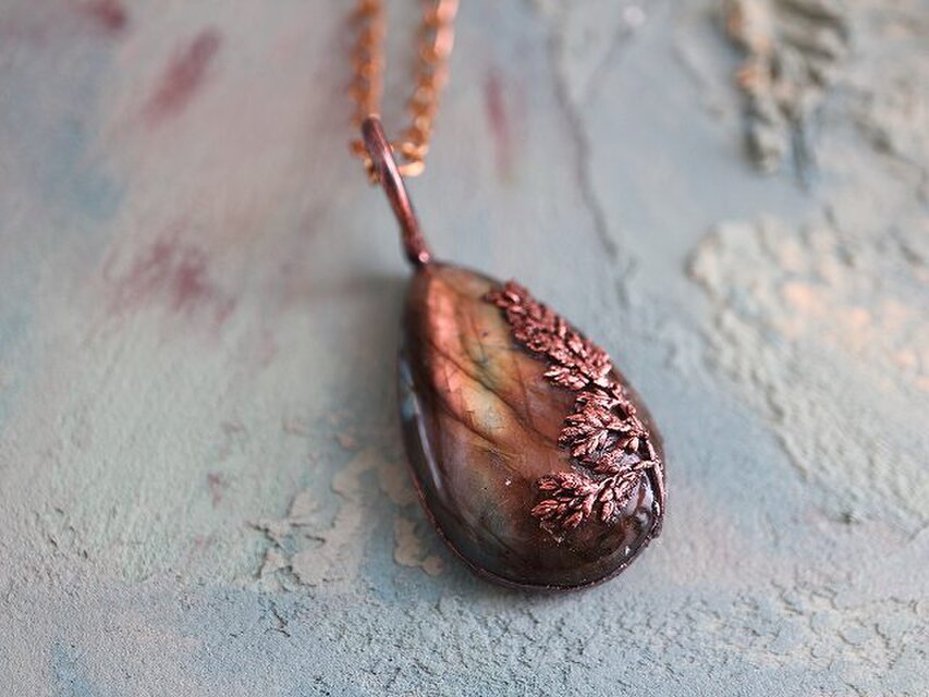 For your Christmas＊ラブラドライト＊大粒＊ボタニカル＊エレクトロフォーミング＊no.E-7