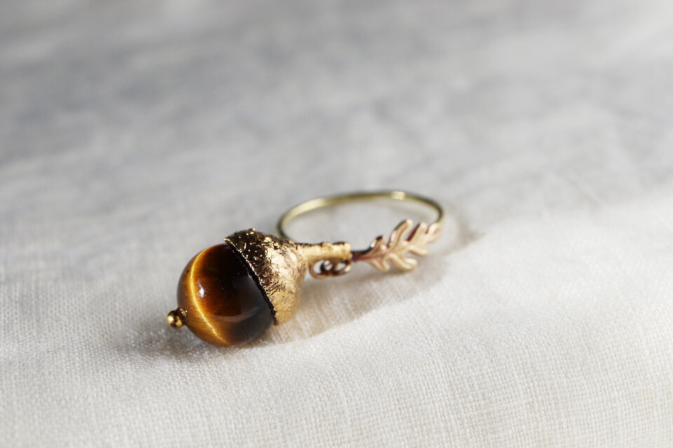 ドングリのリング［タイガーアイ］