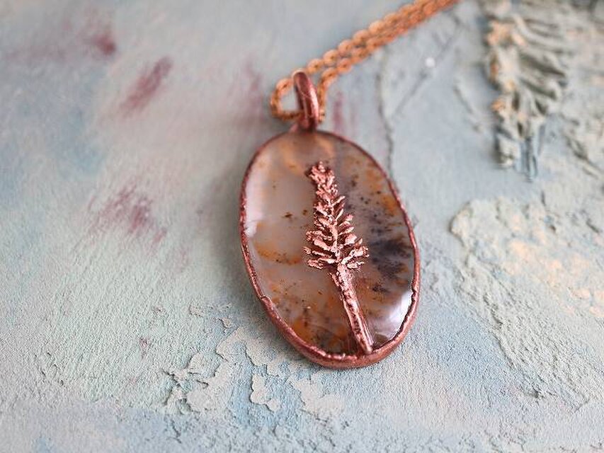 For your Christmas＊デンドライトアゲート＊ボタニカル＊エレクトロフォーミング＊E-8