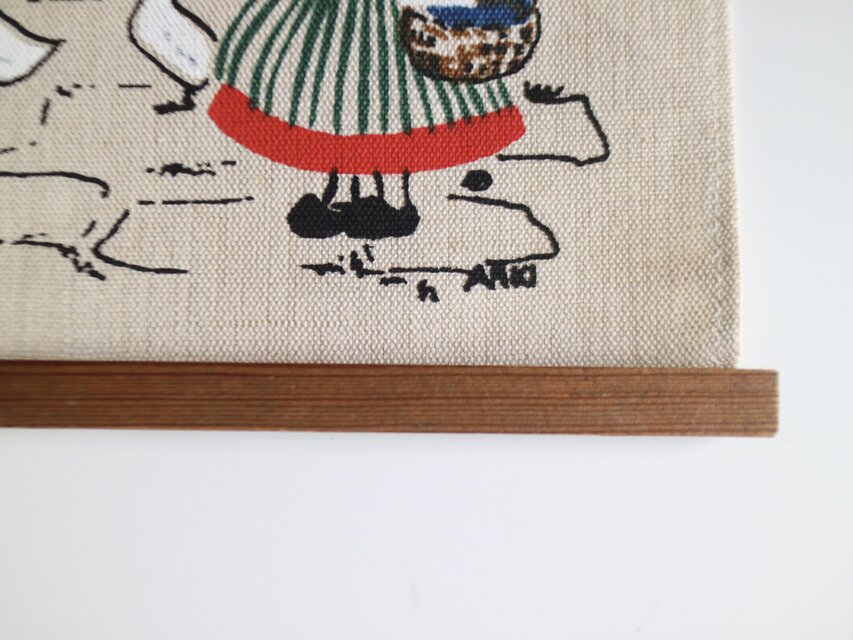 スウェーデンのおばあちゃんの刺繍　タペストリー スウェーデンのおばあちゃんの刺繍 タペストリー スウェーデンの