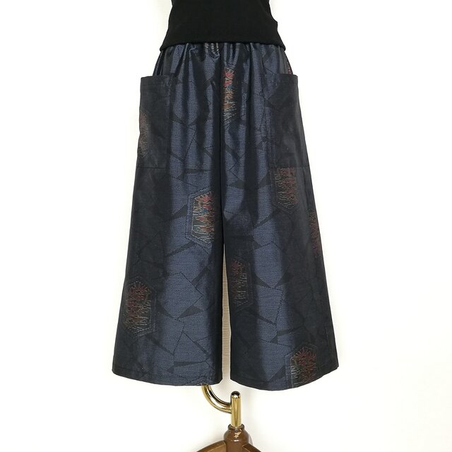 大島紬リメイク＊ガウチョパンツ