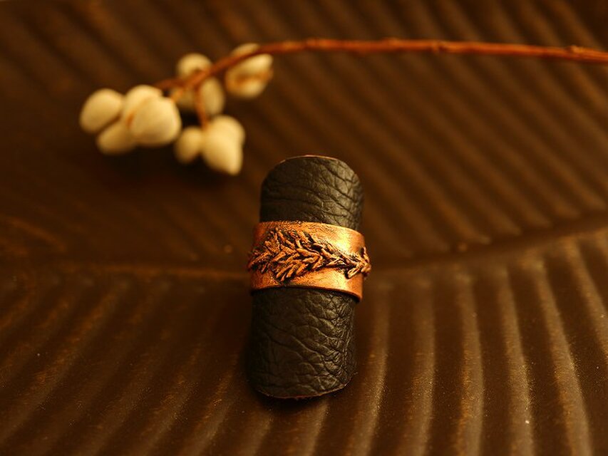 ボタニカルリング＊ワイドリング＊エレクトロフォーミング＊E-9