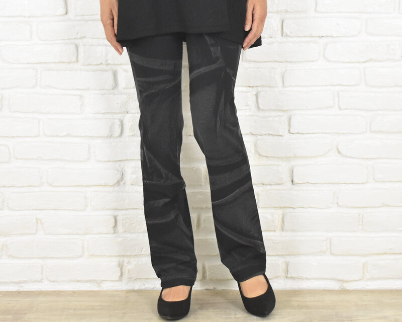 驚きの穿き心地！レアな手染めストレートストレッチロングパンツ　＜ウォッシュブラック＞