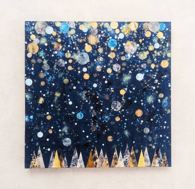 雪の森S6号（アクリル原画）