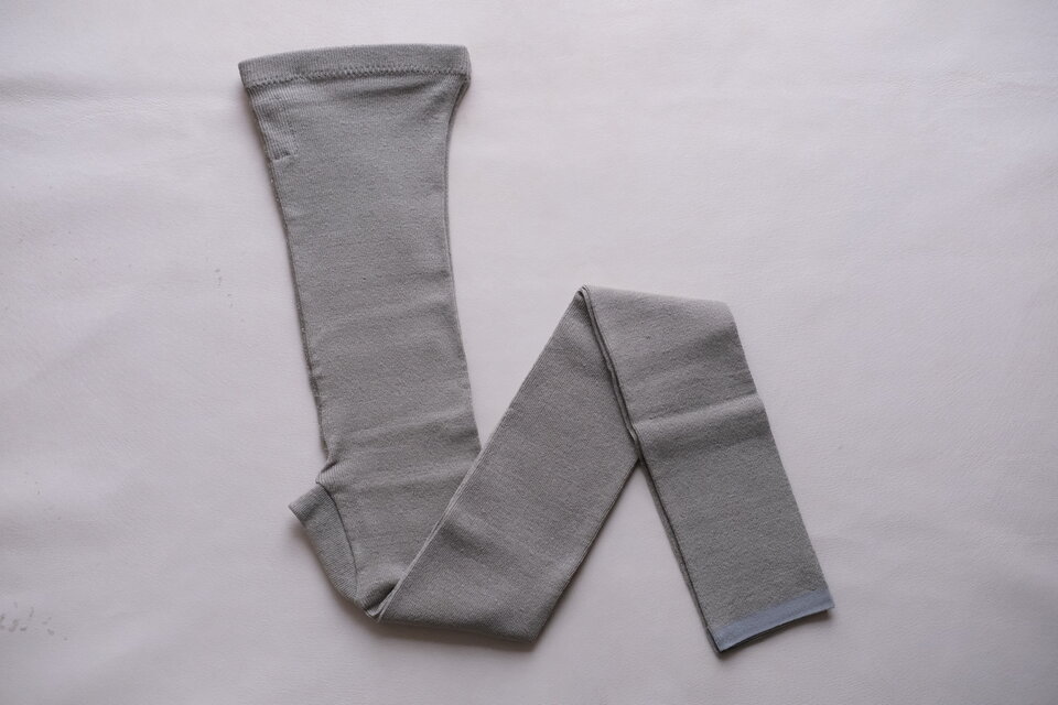 【new】リネンニットレギンス マチ付き（グレー）｜size L-LL