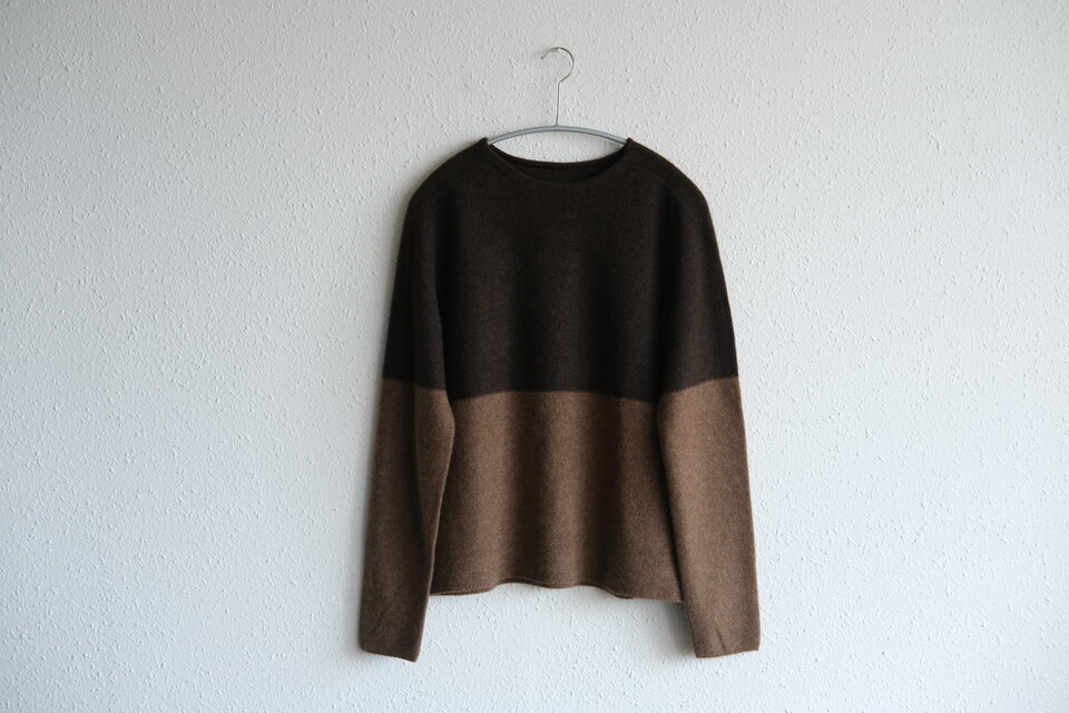 enrica cashmere&sable knit / camel×brown