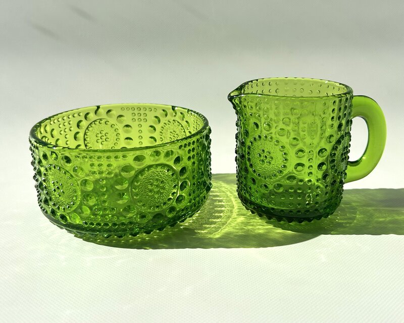 Riihimaen lasi Nanny Still ナニー・スティル Grapponia クリーマー&シュガーボウル