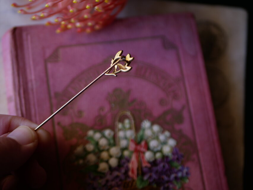 FIX 宿り木 ハットピン フランスアンティーク ヴィンテージ ブロカント