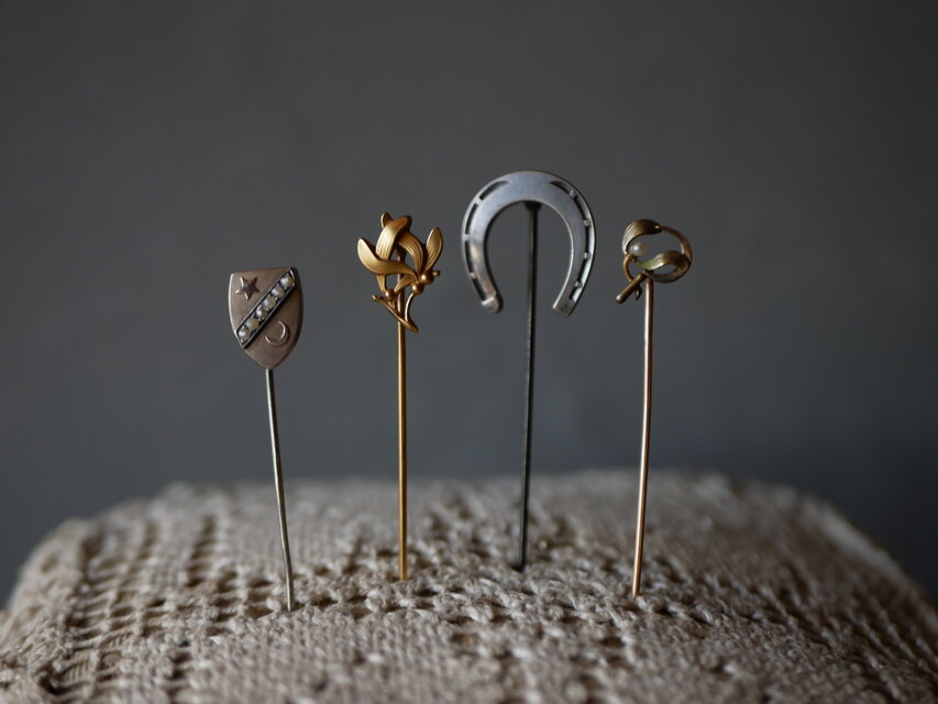 FIX 宿り木 ハットピン フランスアンティーク ヴィンテージ ブロカント