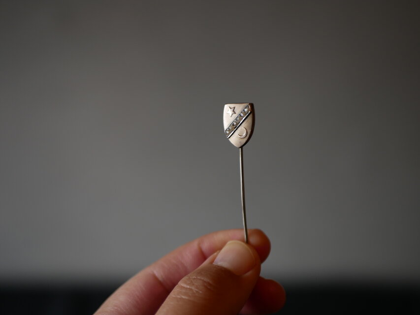 純銀製 月と星 ハットピン フランスアンティーク ヴィンテージ