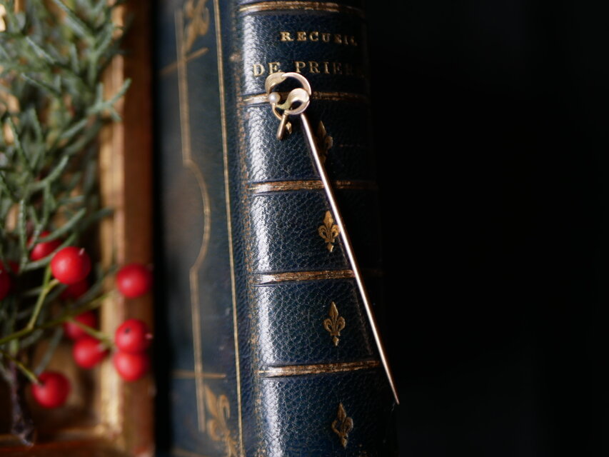 FIX　宿り木　ハットピン　フランスアンティーク　ヴィンテージ　ブロカント