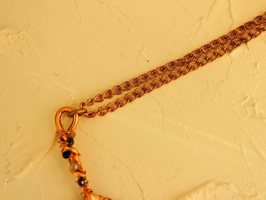 病葉＊銅＊エレクトロフォーミング＊真鍮ネックレス＊E-13 | iichi