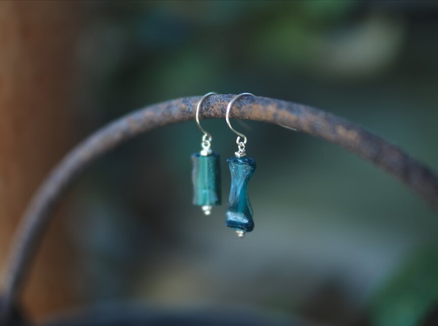 -Roman glass- hook pierce
