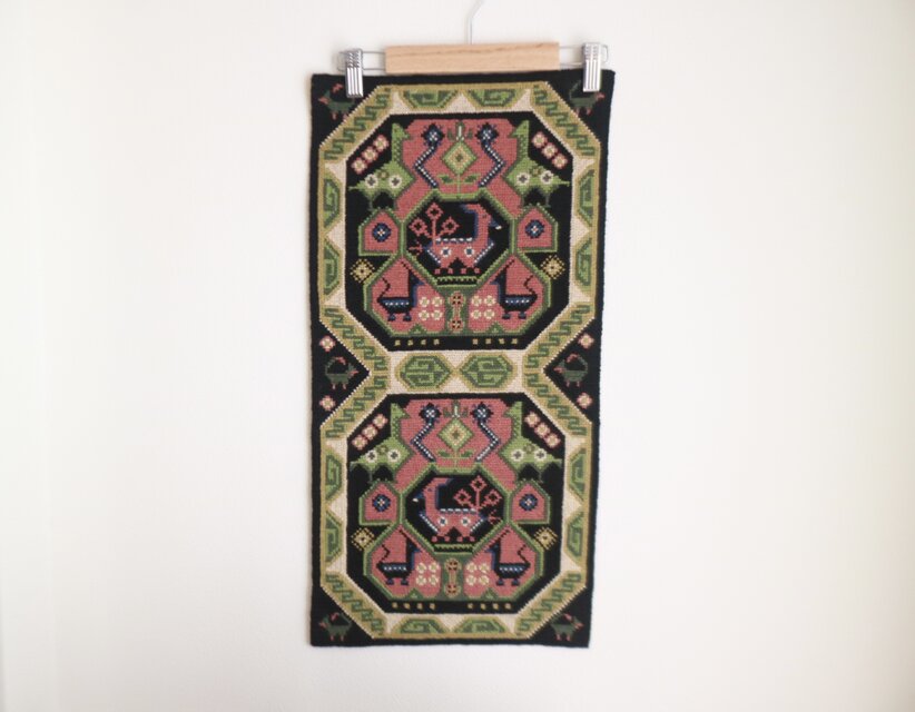 スウェーデンで見つけた手織りのタペストリー ハンガー無し No.6241