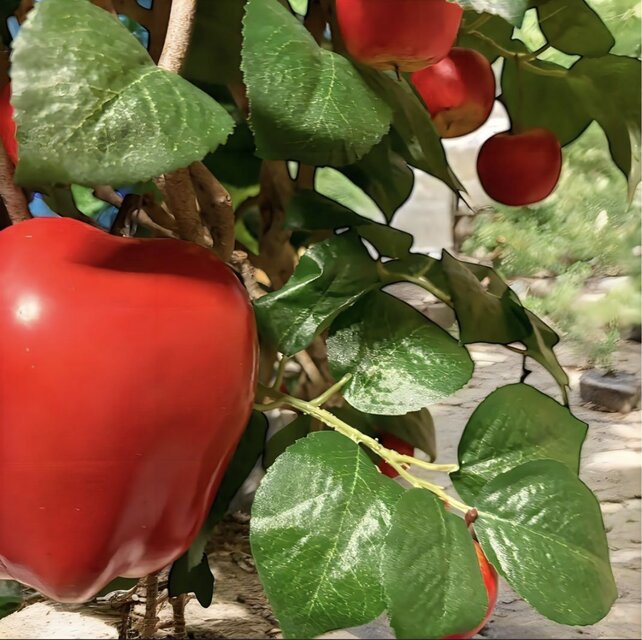光触媒 人工観葉植物 ウォールグリーン フェイクグリーン 林檎 リンゴ 