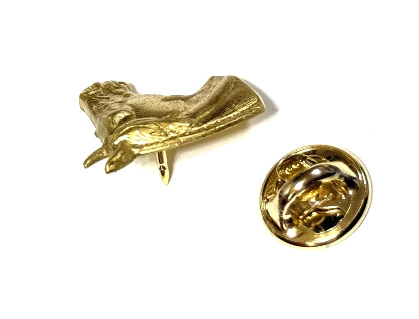 アメリカ製 馬 真鍮 ピンブローチ】横顔 2026 ゴールドカラー | iichi