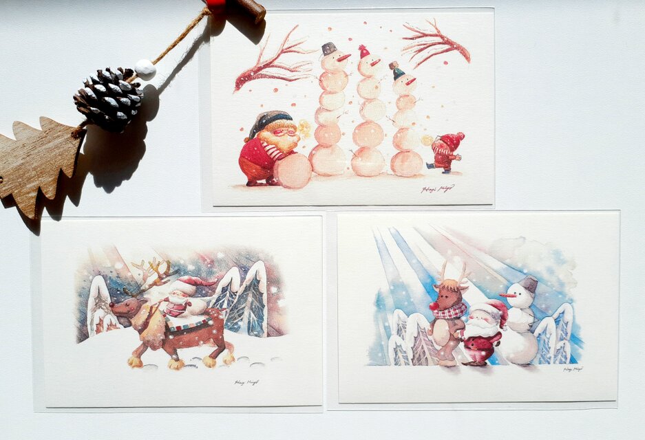 クリスマスポストカード3枚セット*のコピー