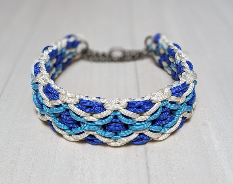 パラコード ハーフチョークチェーンタイプ　大型犬用（首回り４０cm、頭まわり４９ｃｍ）