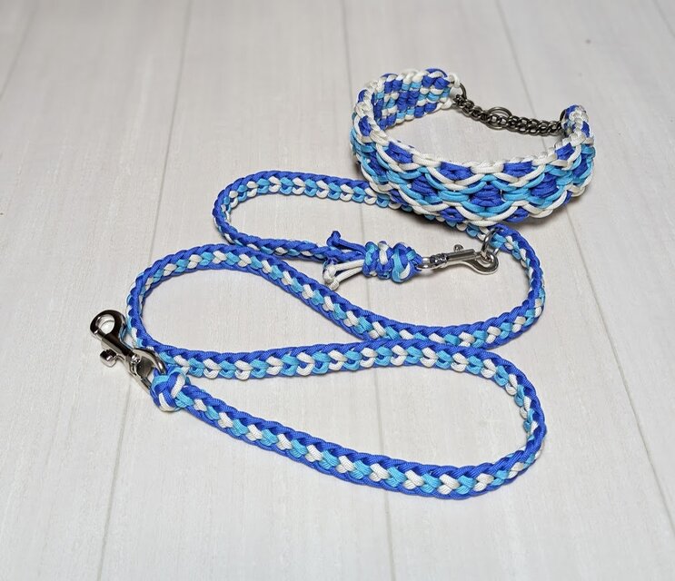 パラコード カフェリード 太めのLoveLove編み 中型～大型犬用(全長