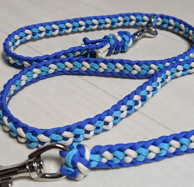 パラコード カフェリード 太めのLoveLove編み 中型～大型犬用(全長