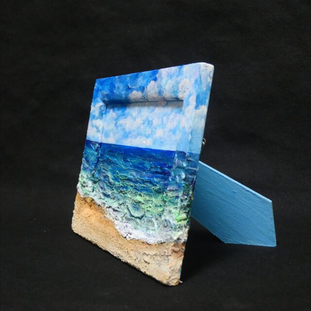 油絵 油彩 油彩画 絵 絵画 【海の砂浜】ミニ絵画 | iichi 日々の暮らし