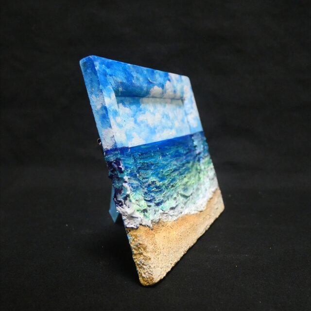 油絵 油彩 油彩画 絵 絵画 【海の砂浜】ミニ絵画 | iichi 日々の暮らし