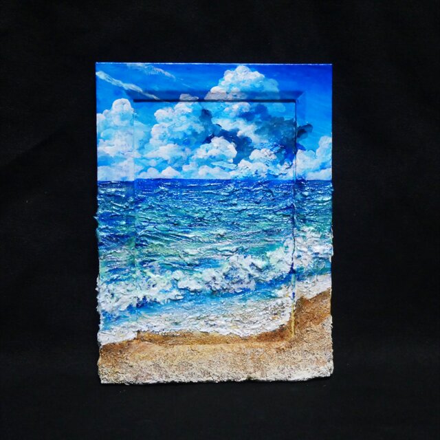 油絵 油彩 油彩画 絵 絵画【夏の砂浜の海】 油絵 油彩 油彩画 絵 絵画 【夏の砂浜の海】ミニ絵画 | iichi 日々の
