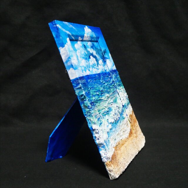 油絵 油彩 油彩画 絵 絵画 【夏の砂浜の海】ミニ絵画 | iichi 日々の