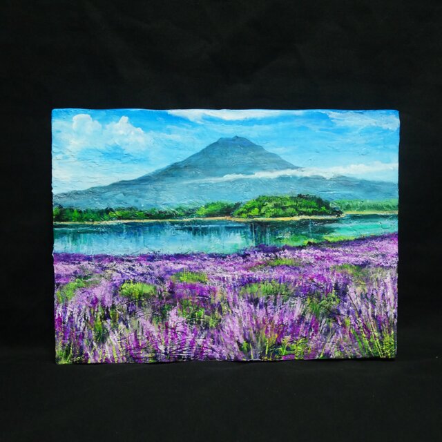 油絵 油彩 油彩画 絵 絵画 【河口湖のラベンダー畑】F4号 油絵 【河口湖のラベンダー畑】F4号 | iichi 日々の暮らしを心地よく