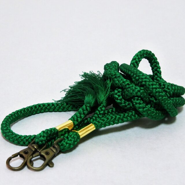 着物リメイク　帯締めで作ったスマホショルダー、スマホストラップ