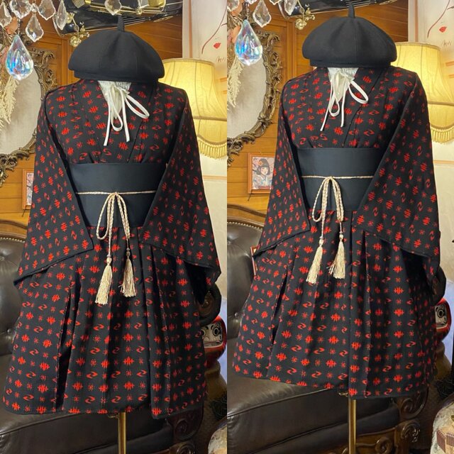 着物リメイクワンピース3608 着物リメイクワンピース3608 - ワンピース新品 通販