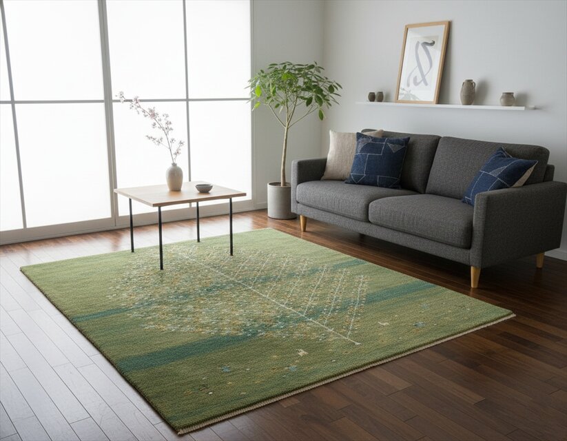 ペルシャ ギャッベ リビング 200x153cm 生命の木 緑色 RJ10579 | iichi