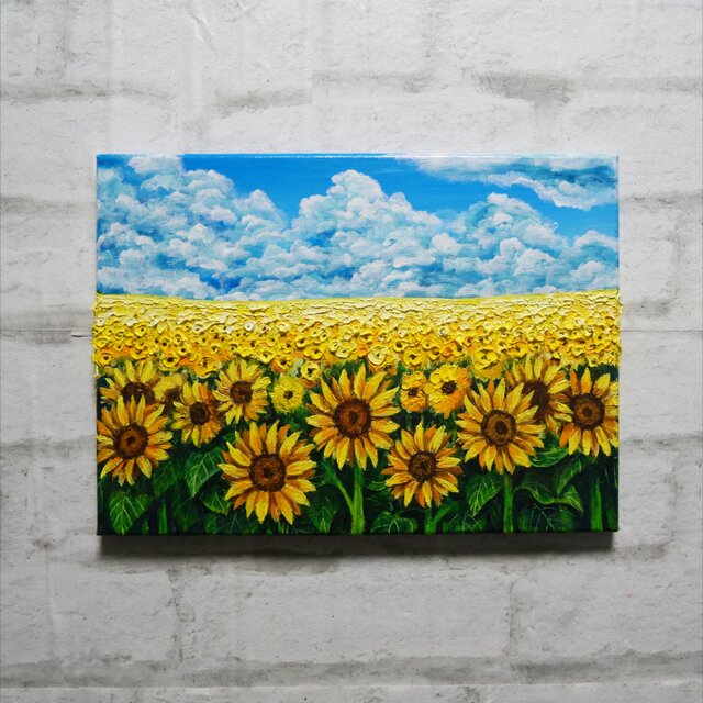 油絵【夏の向日葵畑】